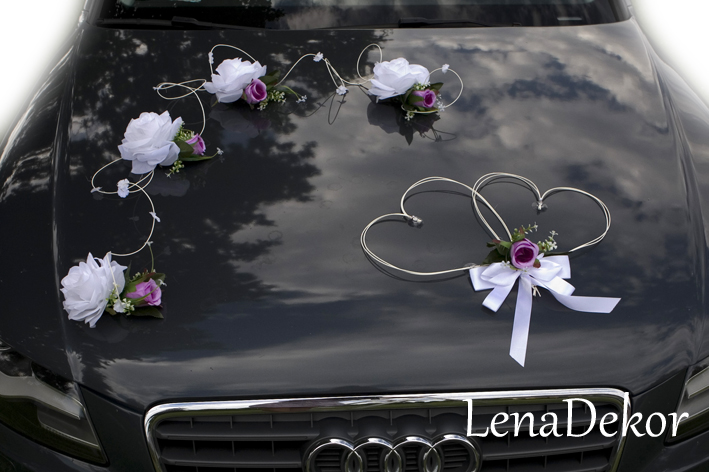 LENA ślubna dekoracja na samochód seria DELUXE wedding car decoration