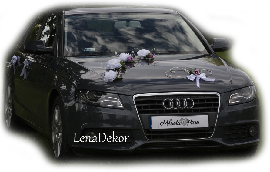 LENA ślubna dekoracja na samochód seria DELUXE wedding car decoration