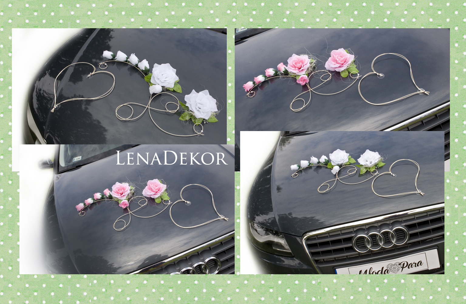 ALA dekoracja na samochód ślubny wedding car decoration