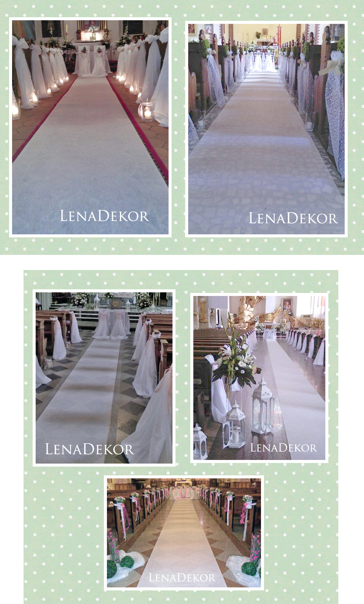 CHODNIK 25m dywan BIAŁY szer. 120cm do kościoła na ślub