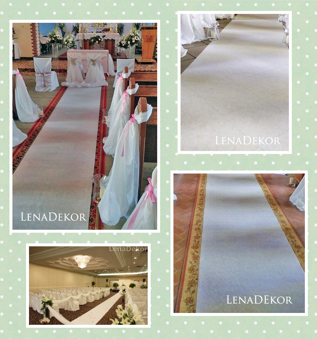 CHODNIK 25m dywan BIAŁY szer. 90cm do kościoła na ślub
