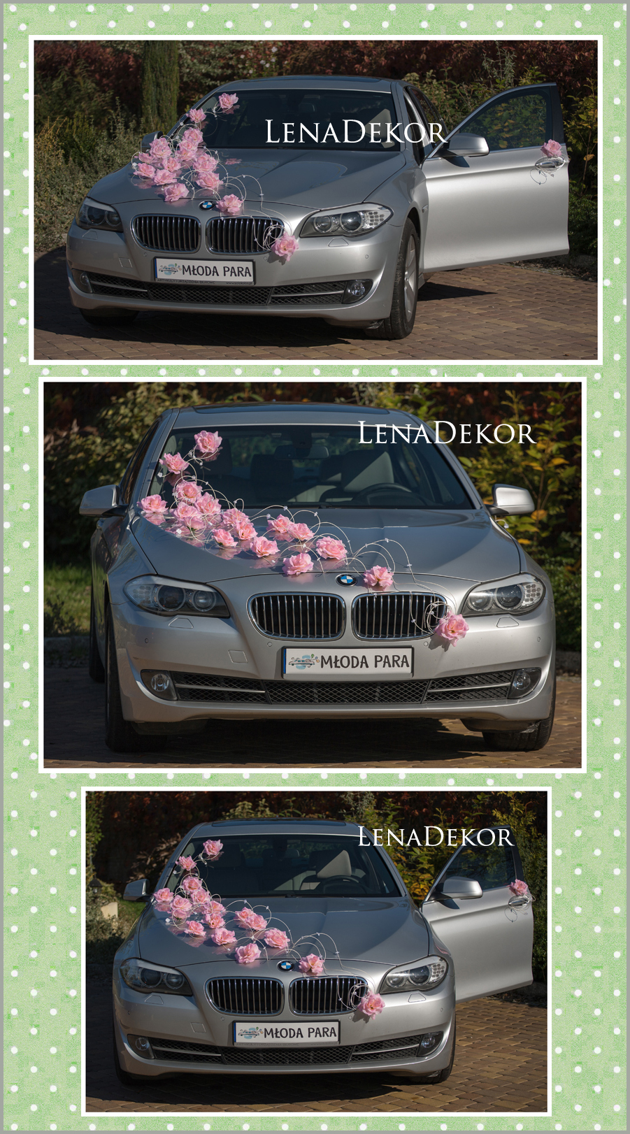 LAURA jasny róż - stroik na samochód