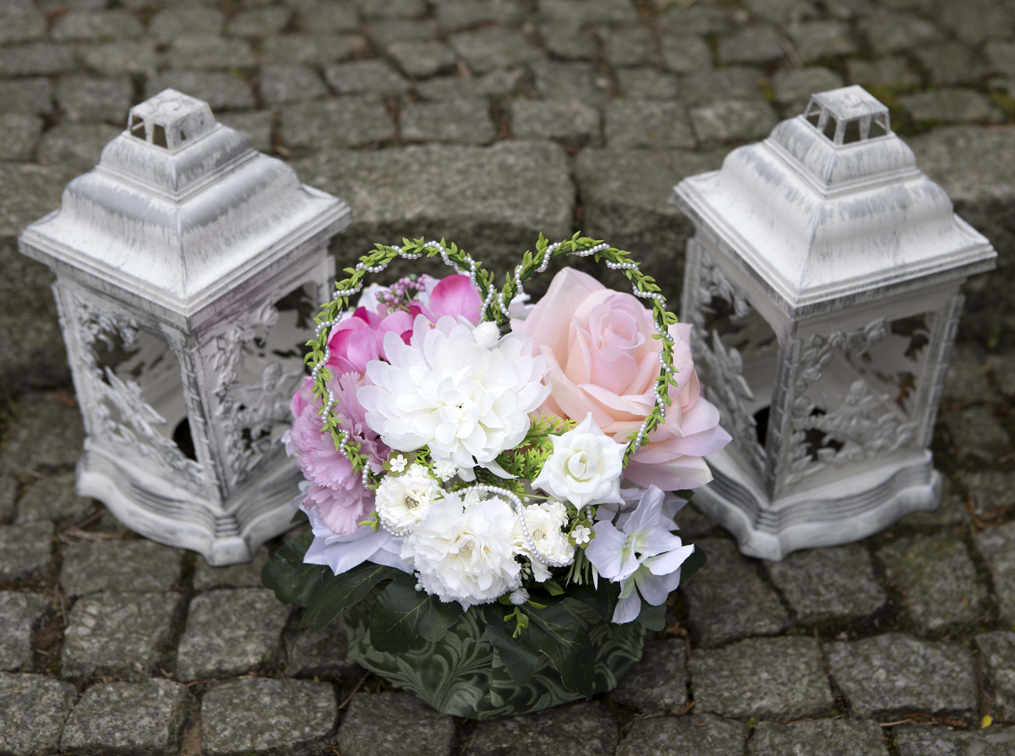 MEMORIA C11 stroik SERCE na grób kompozycja nagrobna flower box