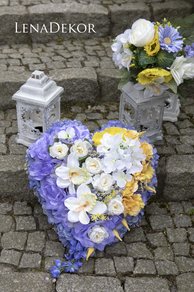 MEMORIA S3 kompozycja nagrobna stroik na grób pogrzeb SERCE i BUKIET