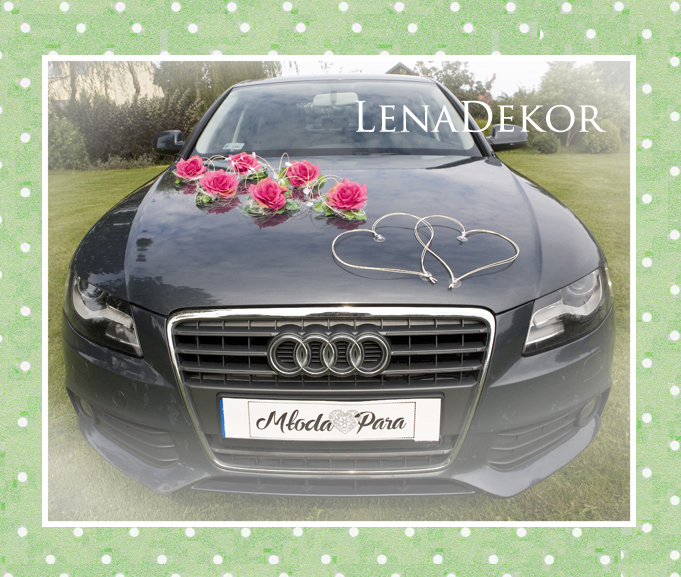 NINA ciemny róż komplet do dekoracji samochodu ślubnego