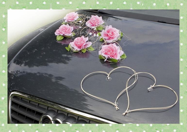 NINA jasny róż komplet do dekoracji samochodu