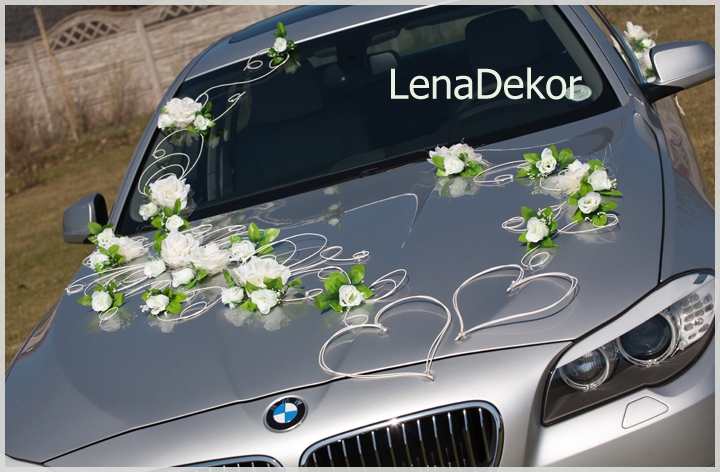 POLA biała - dekoracja ślubna na samochód