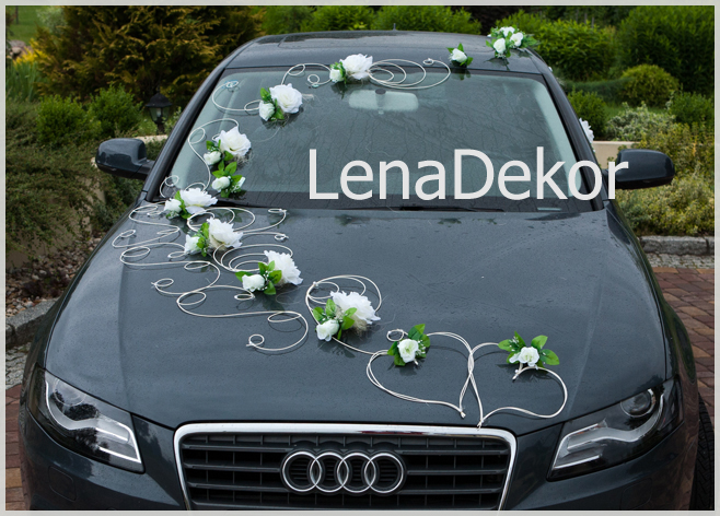POLA biała - dekoracja ślubna na samochód