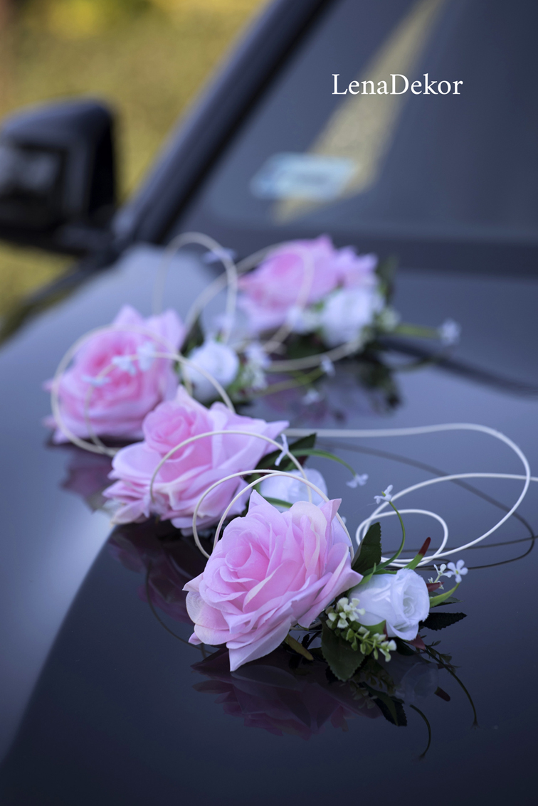 TOSIA - różowy zestaw do dekoracji samochodu seria DELUXE