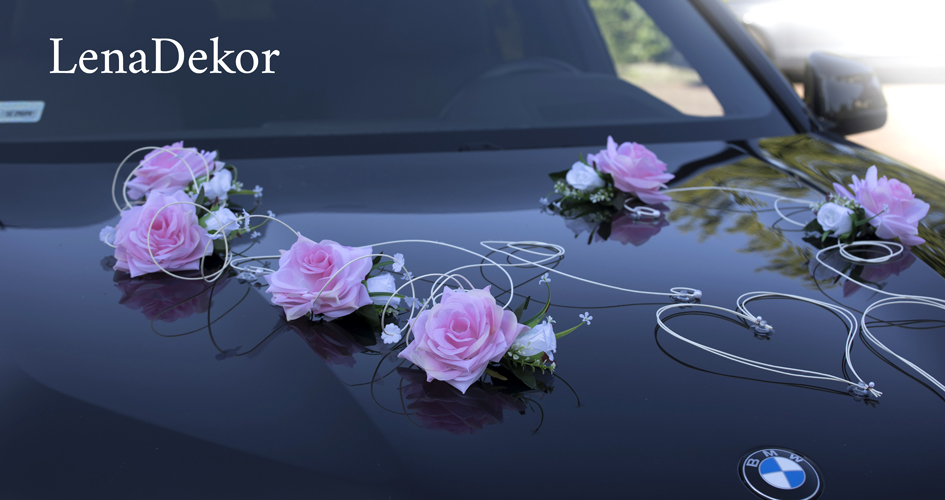 TOSIA - różowy zestaw do dekoracji samochodu seria DELUXE