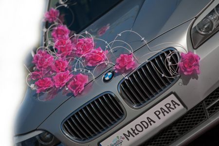 LAURA ciemny róż - ślubny wystrój samochodu