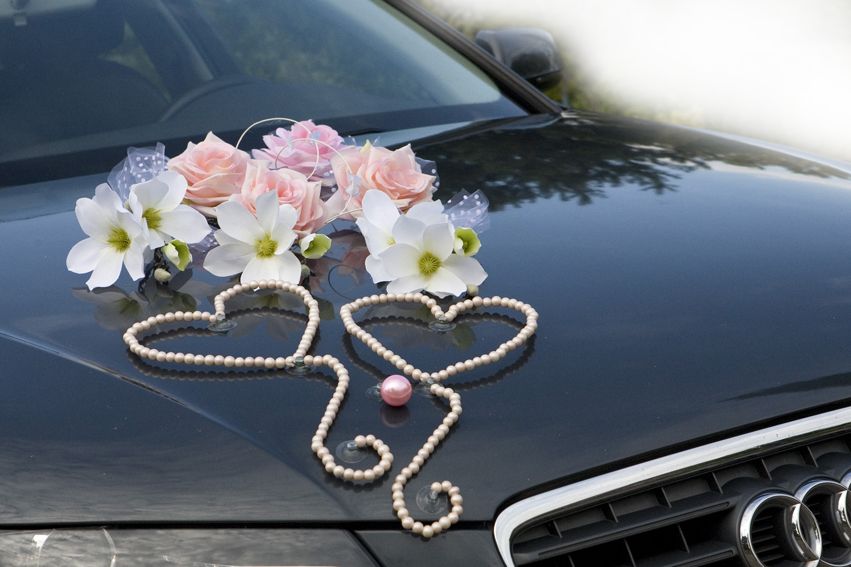 ZOSIA zestaw do dekoracji samochodu ozdoba na auto do ślubu