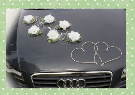 NINA krem dekoracja na samochód ślubny
