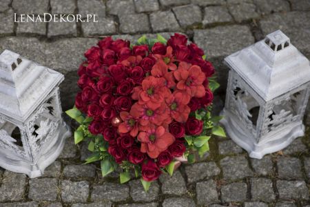 MEMORIA C17 kompozycja nagrobna SERCE stroik na grób z róż