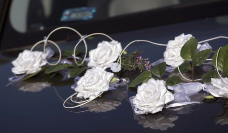 AGATA - zestaw ecru do dekoracji samochodu ślubnego DELUXE