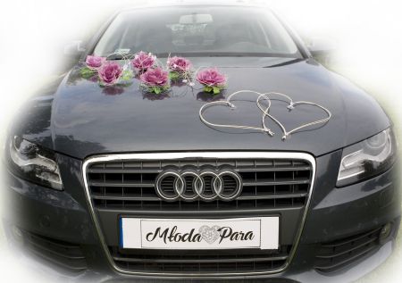 NINA ozdoba na samochód do ślubu PUDROWY RÓŻ