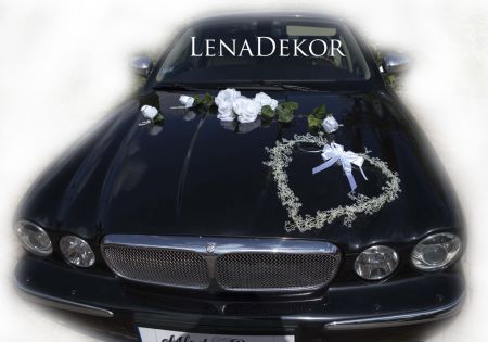 BIANCA - dekoracja na samochód seria DELUXE wedding car decoration with artificial flowers