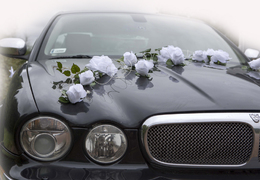 BIANCA - dekoracja na samochód seria DELUXE wedding car decoration with artificial flowers