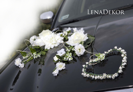 KLAUDIA ozdoba ślubna na samochód seria DELUXE wedding car decoration