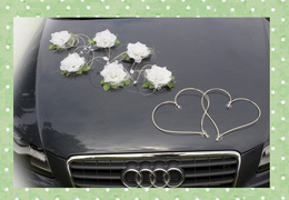 NINA krem dekoracja na samochód ślubny