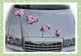 RÓŻE RETRO różowe - zestaw do dekoracji samochodu