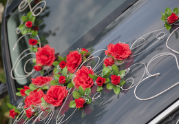 POLA czerwona - ślubna dekoracja na samochód