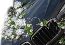 PATI biała - ozdoba na samochód ślubny