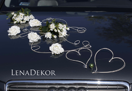 ANITA ozdoba na samochód do ślubu wedding car decoration with artificial flowers