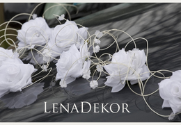 JULKA biała Kwiaty do dekoracji auta ślubnego DELUXE