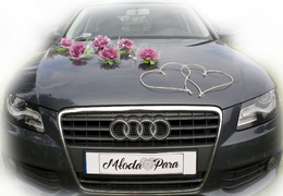 NINA ozdoba na samochód do ślubu PUDROWY RÓŻ